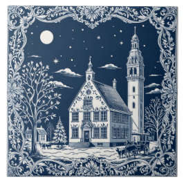 Azulejo style Delft hiver/Noël 7