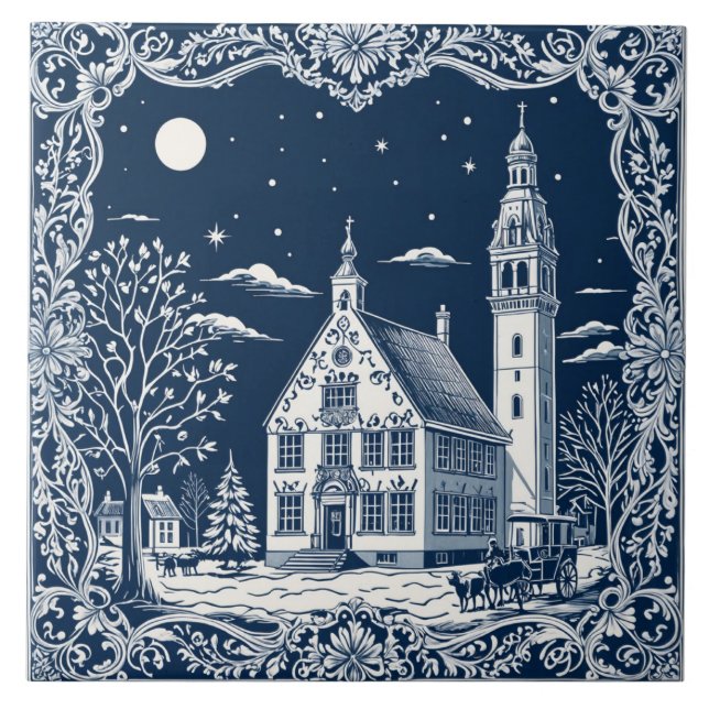 Azulejo style Delft hiver/Noël 7 (Frente)