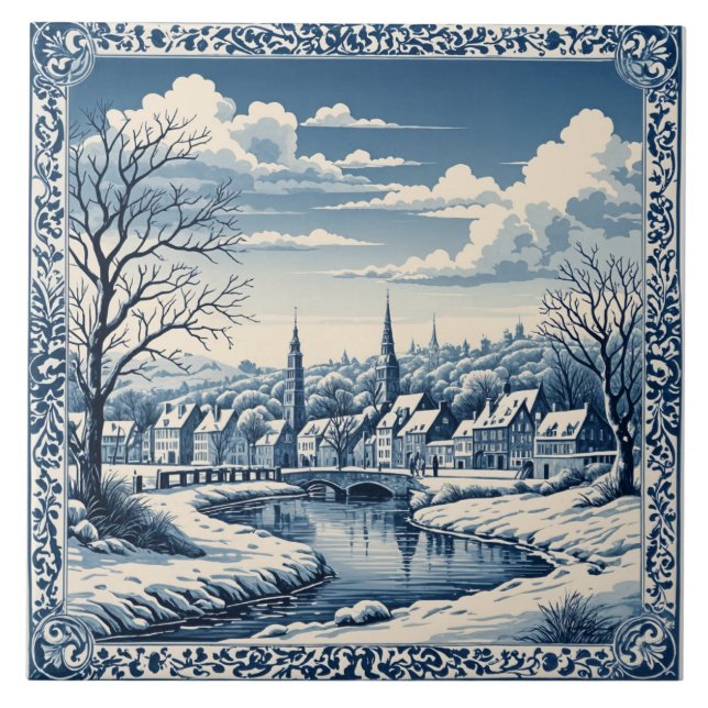 Azulejo style Delft hiver/Noël 8 (Frente)