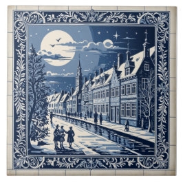 Azulejo style Delft hiver/Noël 9