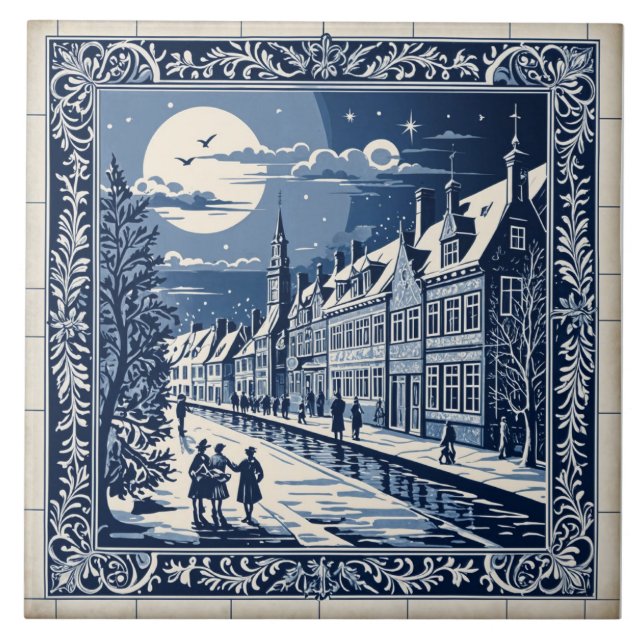 Azulejo style Delft hiver/Noël 9 (Frente)