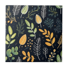 Azulejo Stylish Green and Yellow Foliage Pattern 