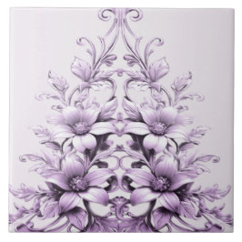 Azulejo Stylish Purple Flowers Ceramic Tile
