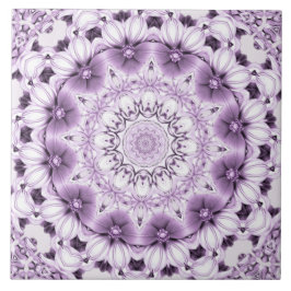 Azulejo Stylish Purple Flowers Ceramic Tile
