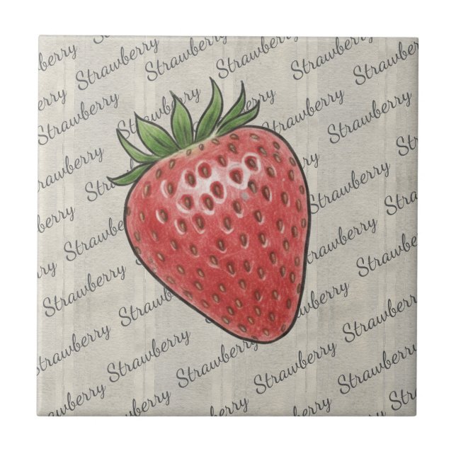 Azulejo Stylish script text based background Strawberry (Frente)