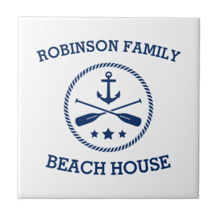 Azulejo Su familia Beach House Nombre Anchor Oars Stars
