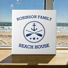 Azulejo Su familia Beach House Nombre Anchor Oars Stars