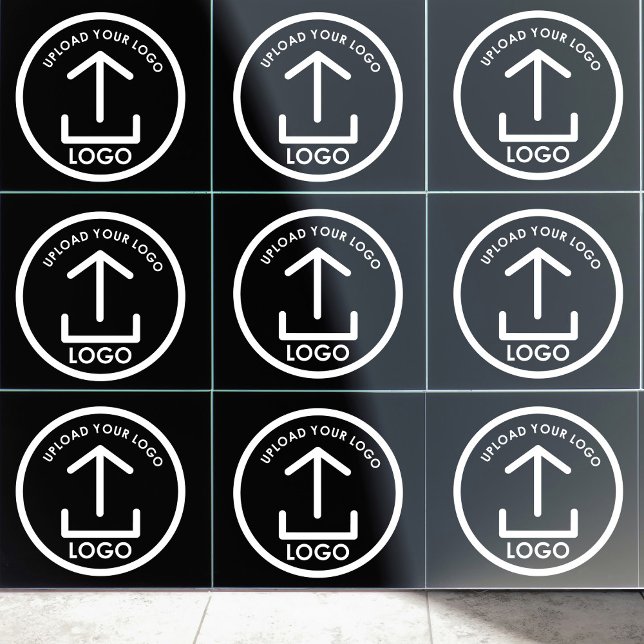 Azulejo Su logotipo aquí Minimalista profesional negro (Your Logo Here Minimalist Professional Black Ceramic Tile)