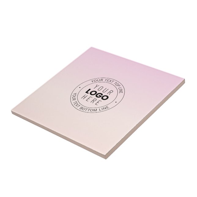 Azulejo Su logotipo cargado | Texto circular editable (Lado)