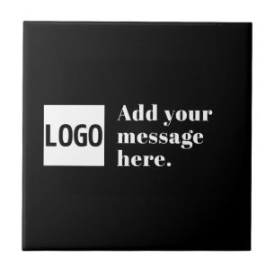 Azulejo Su logotipo o imagen cargada y texto retro editabl