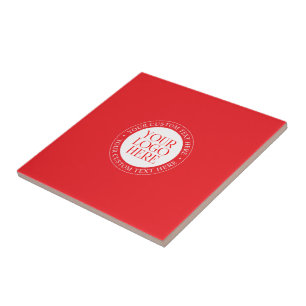 Azulejo Su logotipo u otra imagen   Navidad Rojo y Blanco