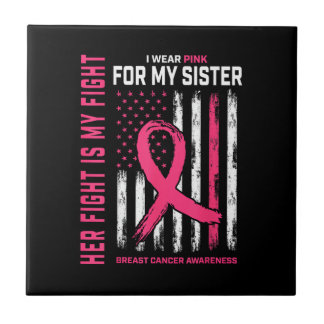 Azulejo Su lucha es mi lucha Llevo rosa Hermana bandera de