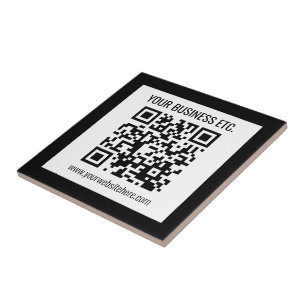 Azulejo Su nombre comercial y código QR editable