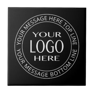 Azulejo Su propio logotipo y texto circular personalizable