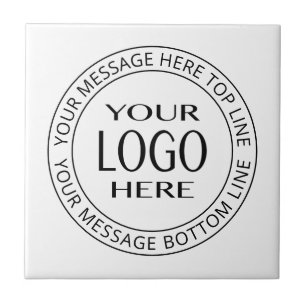 Azulejo Su propio logotipo y texto circular personalizable