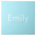 Azulejo Su propio nombre o palabra | Azul cielo suave<br><div class="desc">Su propio nombre o palabra impresos personalizados.</div>