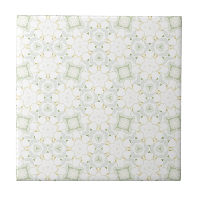 Azulejo Suave Floral Geométrico Neutral (Frente)