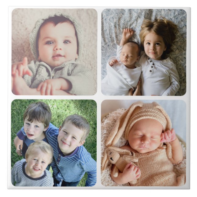 Azulejo Sube tu mosaico de cerámica fotográfica (Frente)