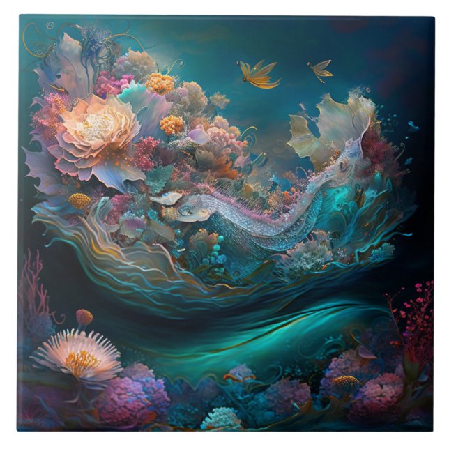 azulejo submarino de cerámica (Frente)