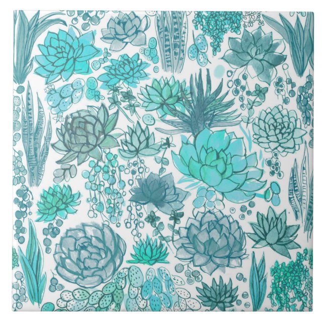 Azulejo Suculento jardín (Frente)