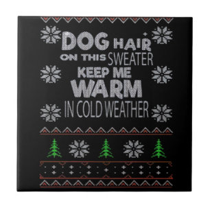 Azulejo Sudadera de Navidad con Pelo de Perro Camiseta Ese