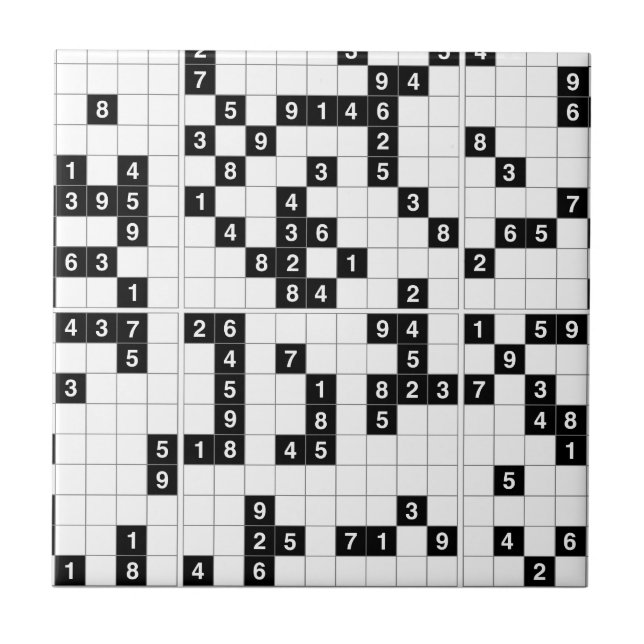 Azulejo sudoku blanco negro (Frente)