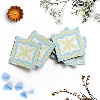 Azulejo suelo de mosaico Tile cerámico (azul-amarillo)