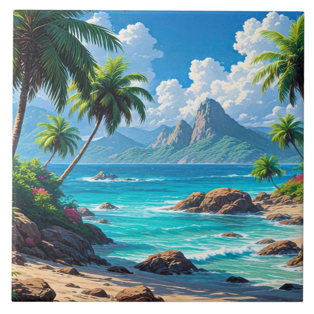 Azulejo Sueña, Paraíso Tropical, (Frente)