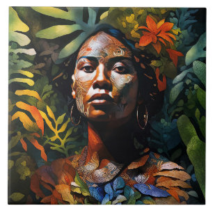 Azulejo Sueño de la jungla "Karuma" - Mujeres en la Amazon