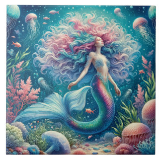 Azulejo Sueño de la sirena - Euforia acuática mosaico cerá