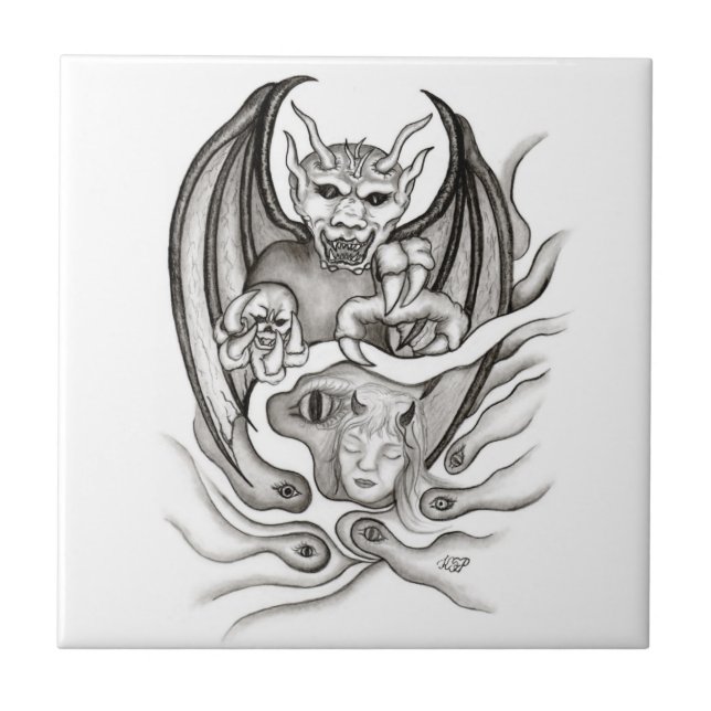 Azulejo Sueño de medianoche - Devils (Frente)