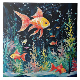 Azulejo Sueño de pescado, perfección acuario,
