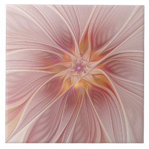 Azulejo Sueño floral abstracto de fractal de arte de flor 