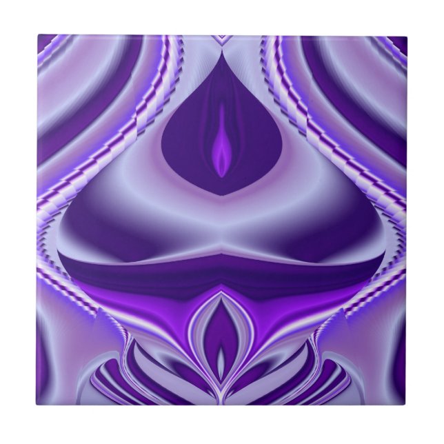 Azulejo Sueños de Arcoíris de Flor Morada (Frente)
