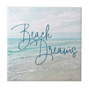 Azulejo Sueños de playa Cita Inspiradora Olas del Océano R
