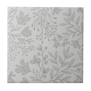 Azulejo Sueños de Pradera Floral Encantada L5 Gris Blanco