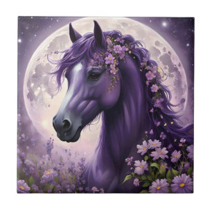 Azulejo "Sueños floreciendo: el caballo de fantasía floral