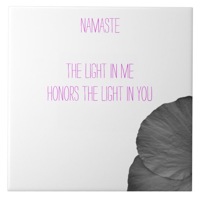 Azulejo Sueños hawaianos en blanco y negro (Frente)