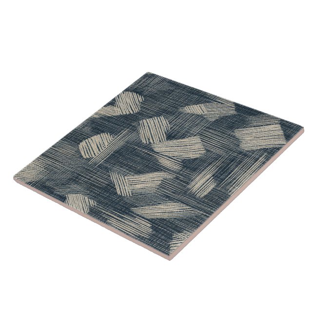 Azulejo Sueños índigo desencadenaron Shibori Japonés (Lado)