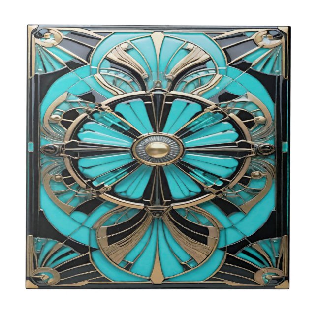 Azulejo Sueños Turquesa Tile Cerámico (Frente)