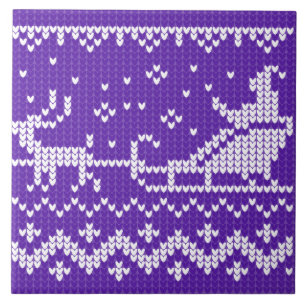 Azulejo Suéter fea Santa Claus trineo y renos