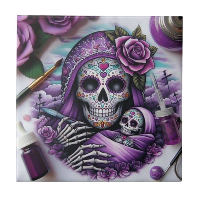 Azulejo Sugar Skull Mama (Frente)