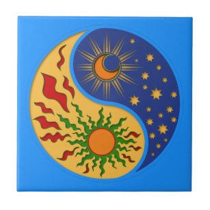 Azulejo Sun y Moon Yin Yang Colorful