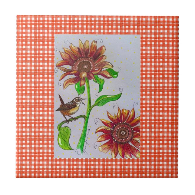 Azulejo Sunflower Wren Tile (Frente)