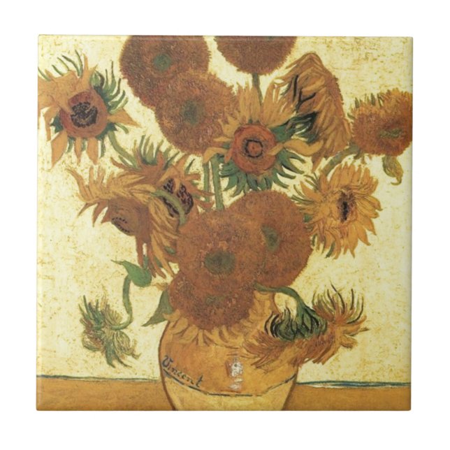 Azulejo Sunflowers de Van Gogh (Frente)