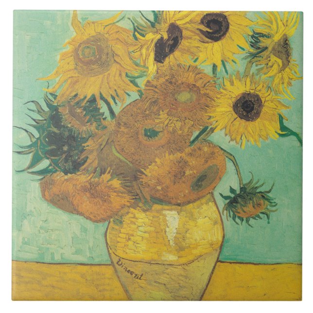 Azulejo Sunflowers de Vincent Van Gogh (Frente)