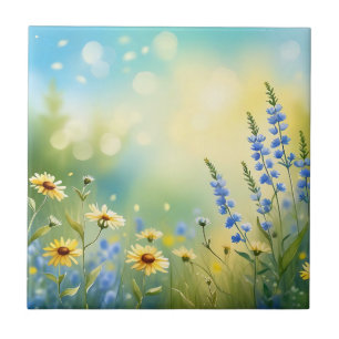 Azulejo Sunlit Meadow Watercolor