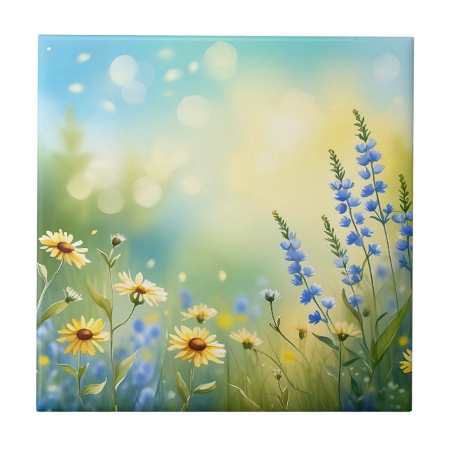 Azulejo Sunlit Meadow Watercolor (Frente)