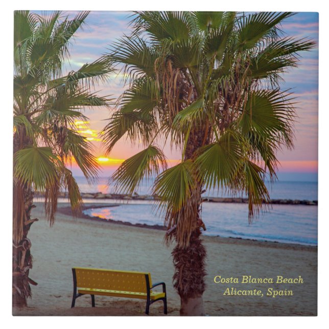 Azulejo Sunrise, Costa Blanca Beach, España (Frente)
