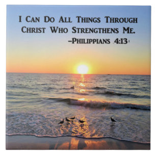 AZULEJO SUNRISE PHILIPPIANS 4:13 SUNRISE CERAMIC TILE